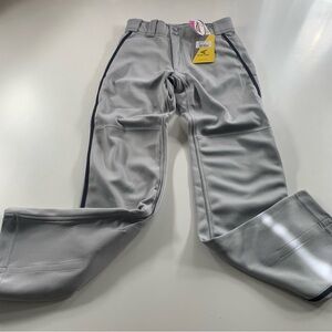 Easton Mako 2 Youth Medium Baseball Pant Grey w/ Black Piping Adjustable Length